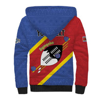 Personalized Eswatini National Flag Day Sherpa Hoodie Nguni Shield Flag Style