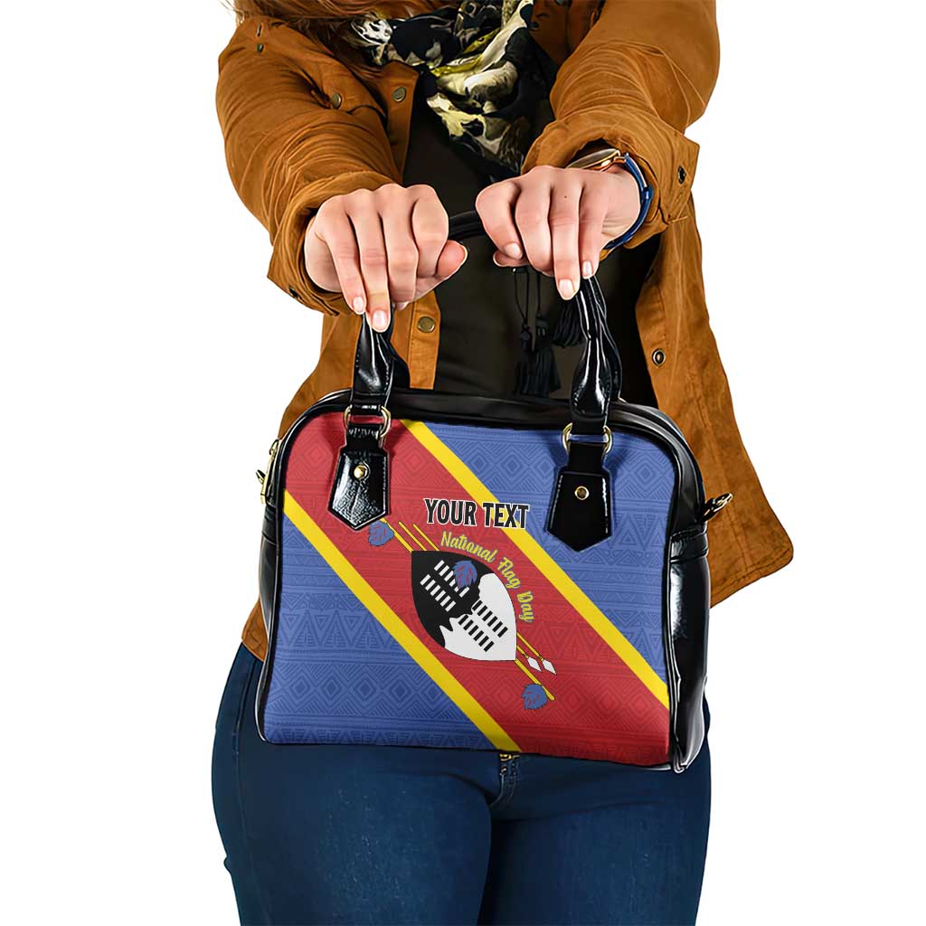 Personalized Eswatini National Flag Day Shoulder Handbag Nguni Shield Flag Style