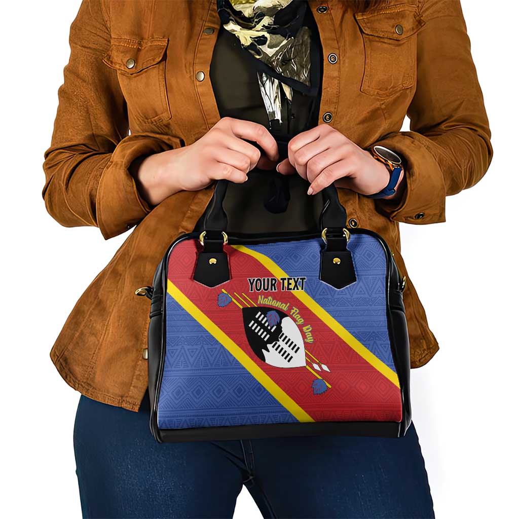 Personalized Eswatini National Flag Day Shoulder Handbag Nguni Shield Flag Style