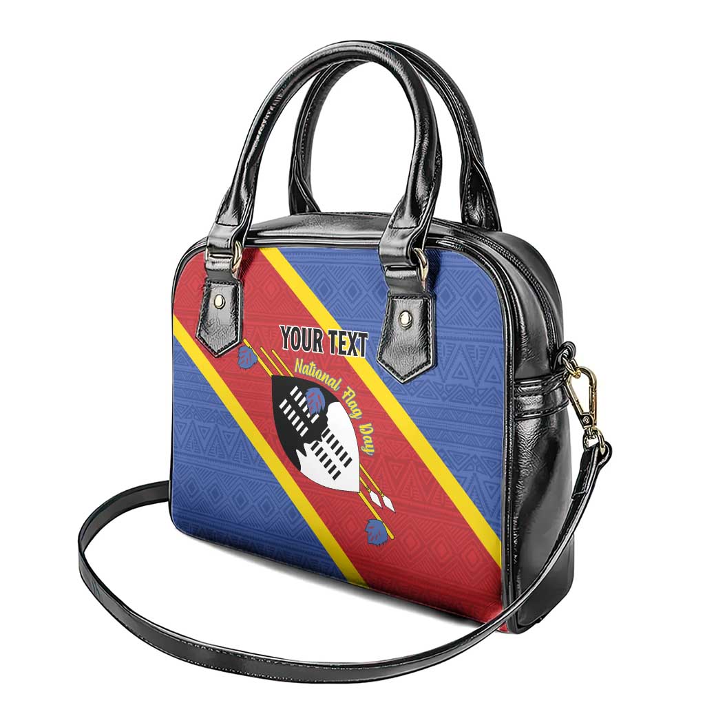 Personalized Eswatini National Flag Day Shoulder Handbag Nguni Shield Flag Style