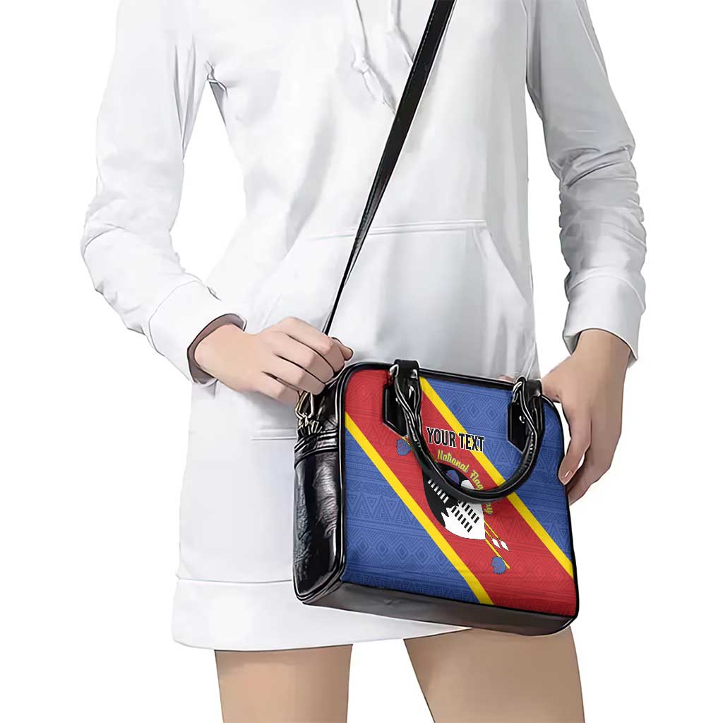 Personalized Eswatini National Flag Day Shoulder Handbag Nguni Shield Flag Style