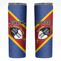 Personalized Eswatini National Flag Day Skinny Tumbler Nguni Shield Flag Style