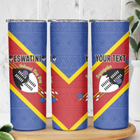 Personalized Eswatini National Flag Day Skinny Tumbler Nguni Shield Flag Style