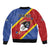 Personalized Eswatini National Flag Day Sleeve Zip Bomber Jacket Nguni Shield Flag Style