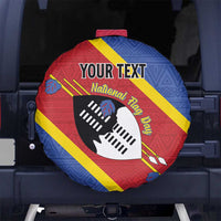 Personalized Eswatini National Flag Day Spare Tire Cover Nguni Shield Flag Style