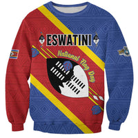 Personalized Eswatini National Flag Day Sweatshirt Nguni Shield Flag Style