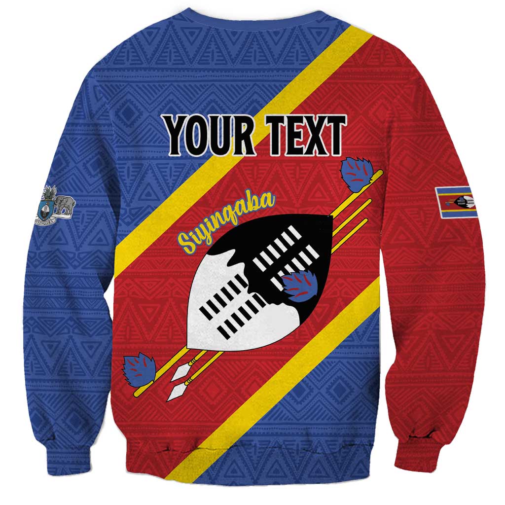 Personalized Eswatini National Flag Day Sweatshirt Nguni Shield Flag Style