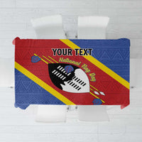 Personalized Eswatini National Flag Day Tablecloth Nguni Shield Flag Style