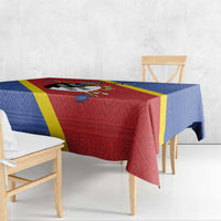 Personalized Eswatini National Flag Day Tablecloth Nguni Shield Flag Style