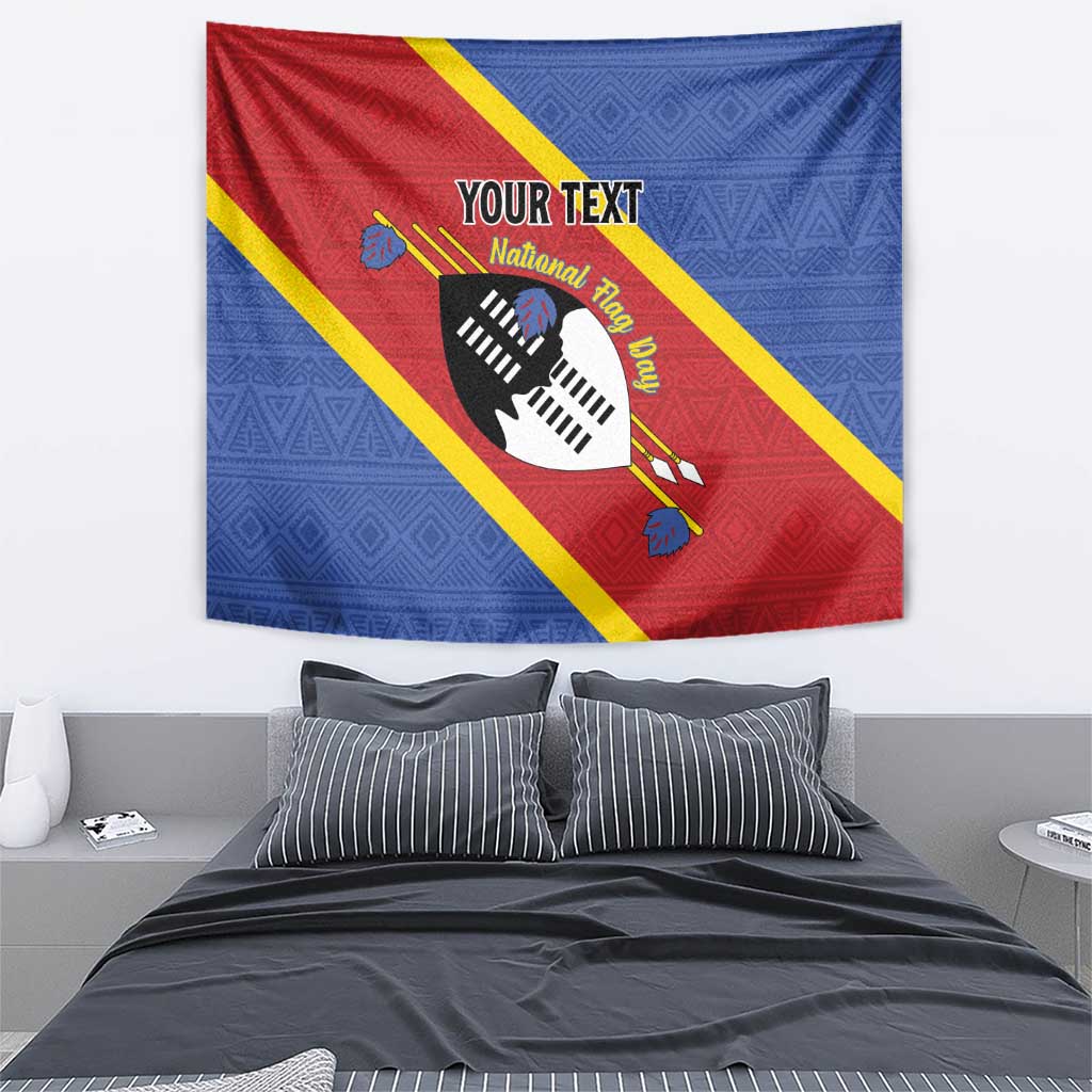 Personalized Eswatini National Flag Day Tapestry Nguni Shield Flag Style