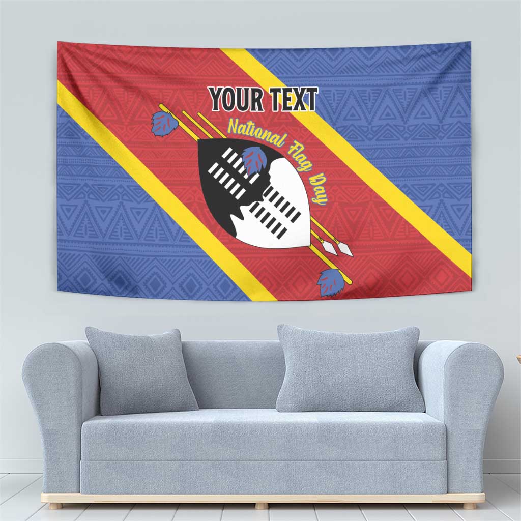 Personalized Eswatini National Flag Day Tapestry Nguni Shield Flag Style