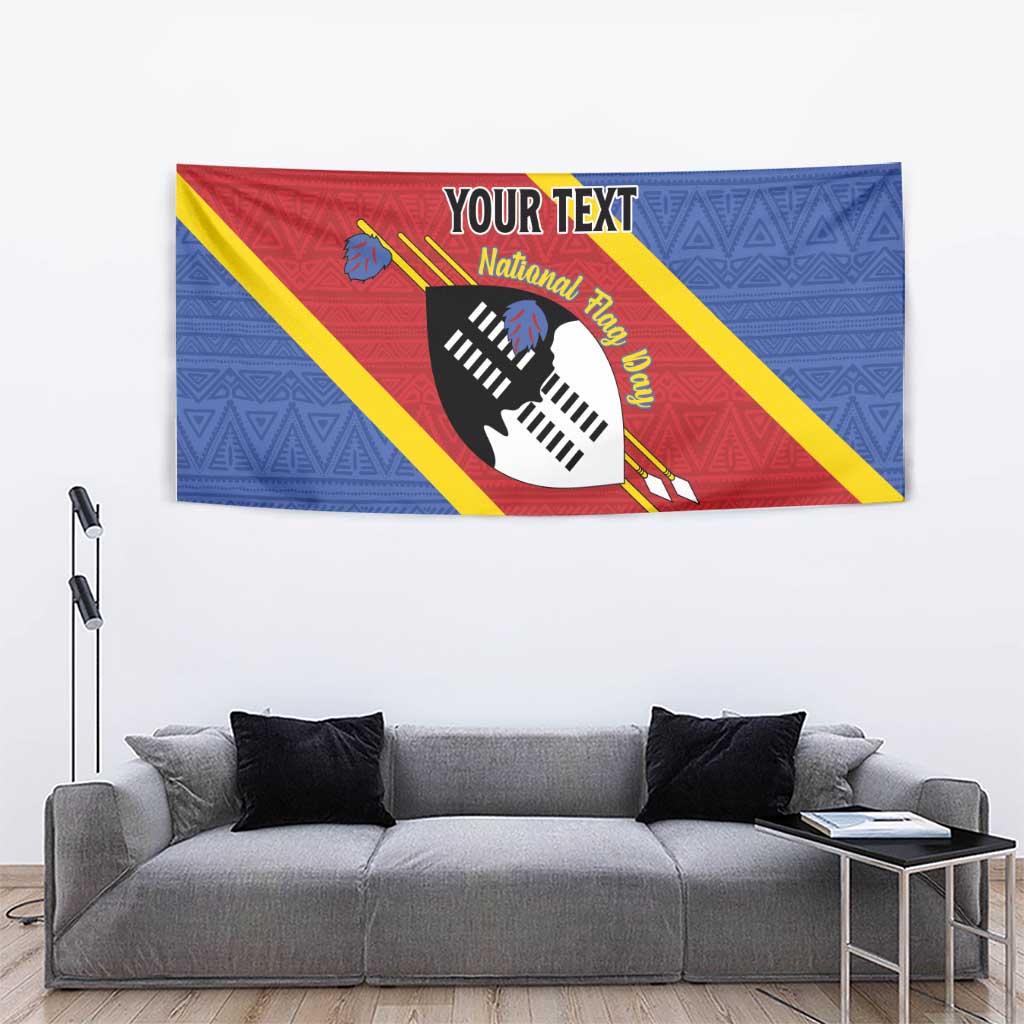 Personalized Eswatini National Flag Day Tapestry Nguni Shield Flag Style