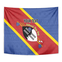 Personalized Eswatini National Flag Day Tapestry Nguni Shield Flag Style