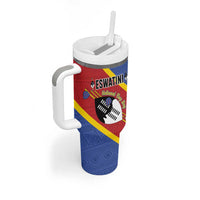 Personalized Eswatini National Flag Day Tumbler With Handle Nguni Shield Flag Style