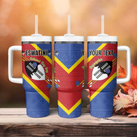 Personalized Eswatini National Flag Day Tumbler With Handle Nguni Shield Flag Style