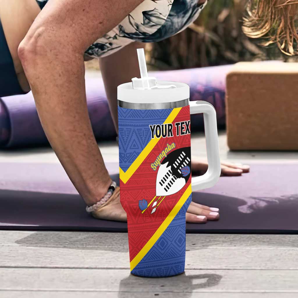 Personalized Eswatini National Flag Day Tumbler With Handle Nguni Shield Flag Style