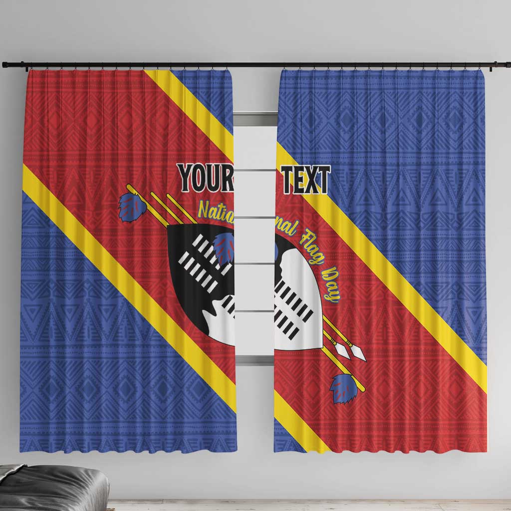 Personalized Eswatini National Flag Day Window Curtain Nguni Shield Flag Style