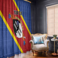 Personalized Eswatini National Flag Day Window Curtain Nguni Shield Flag Style