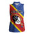 Personalized Eswatini National Flag Day Women Sleeveless Polo Shirt Nguni Shield Flag Style