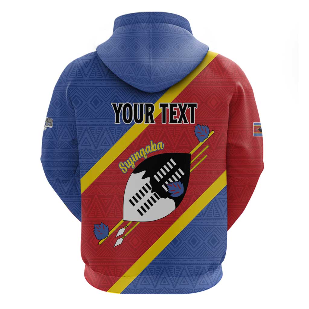 Personalized Eswatini National Flag Day Zip Hoodie Nguni Shield Flag Style
