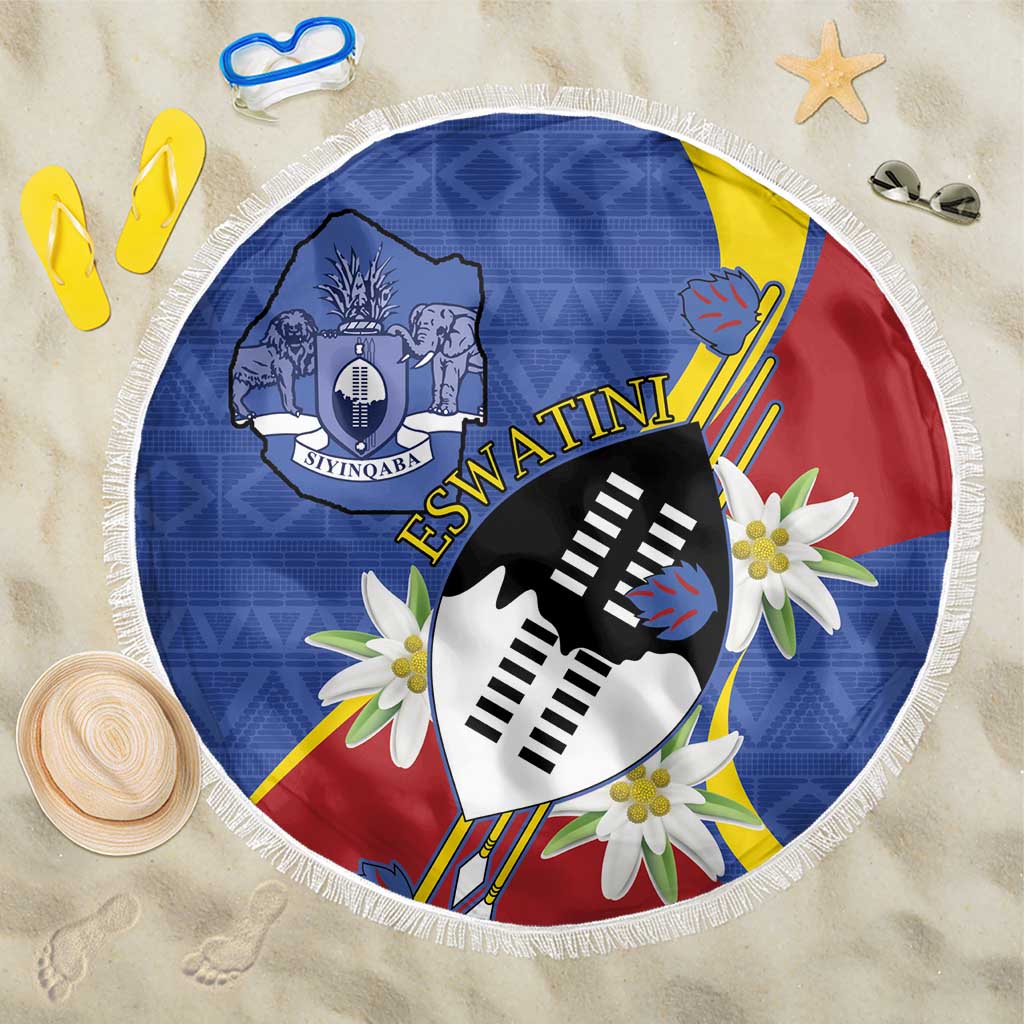 Eswatini Beach Blanket Nguni Shield Edelweiss Flower