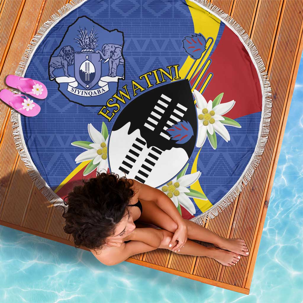 Eswatini Beach Blanket Nguni Shield Edelweiss Flower
