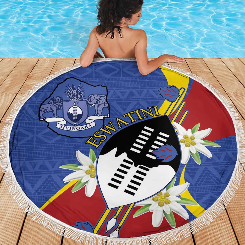 Eswatini Beach Blanket Nguni Shield Edelweiss Flower