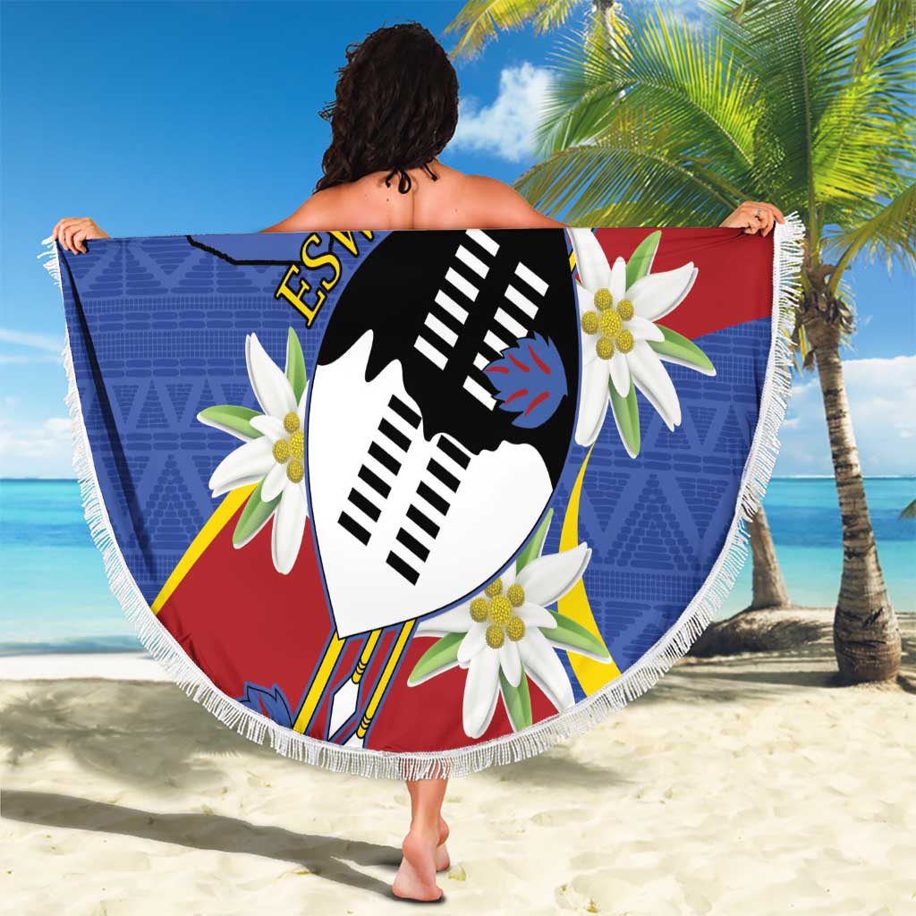 Eswatini Beach Blanket Nguni Shield Edelweiss Flower