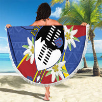 Eswatini Beach Blanket Nguni Shield Edelweiss Flower