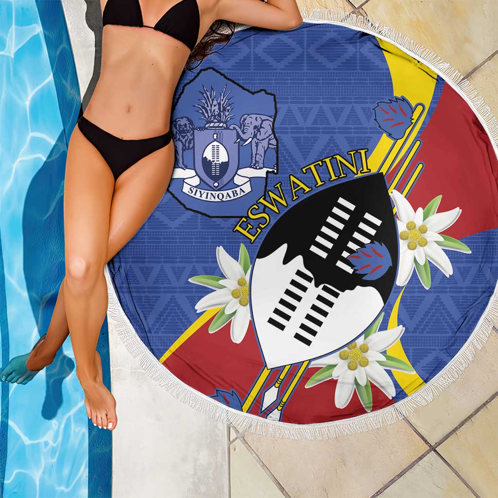 Eswatini Beach Blanket Nguni Shield Edelweiss Flower
