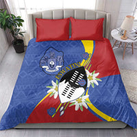 Eswatini Bedding Set Nguni Shield Edelweiss Flower