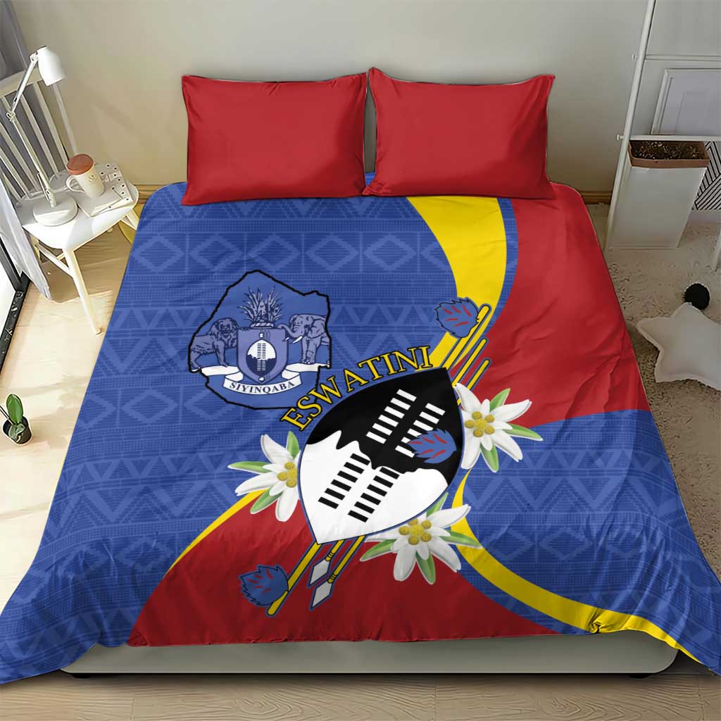 Eswatini Bedding Set Nguni Shield Edelweiss Flower