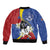 Eswatini Bomber Jacket Nguni Shield Edelweiss Flower
