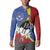 Eswatini Button Sweatshirt Nguni Shield Edelweiss Flower