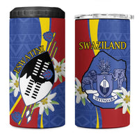 Eswatini 4 in 1 Can Cooler Tumbler Nguni Shield Edelweiss Flower