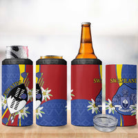Eswatini 4 in 1 Can Cooler Tumbler Nguni Shield Edelweiss Flower