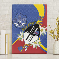 Eswatini Canvas Wall Art Nguni Shield Edelweiss Flower