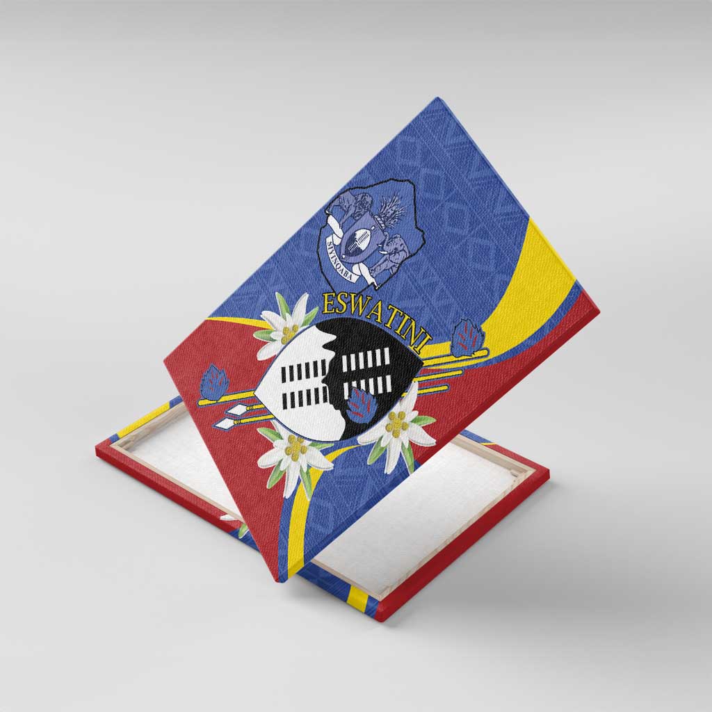 Eswatini Canvas Wall Art Nguni Shield Edelweiss Flower