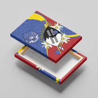 Eswatini Canvas Wall Art Nguni Shield Edelweiss Flower