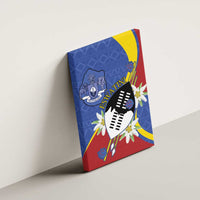 Eswatini Canvas Wall Art Nguni Shield Edelweiss Flower