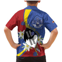 Eswatini Family Matching Mermaid Dress and Hawaiian Shirt Nguni Shield Edelweiss Flower