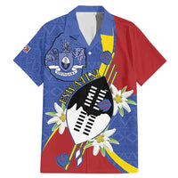 Eswatini Family Matching Mermaid Dress and Hawaiian Shirt Nguni Shield Edelweiss Flower