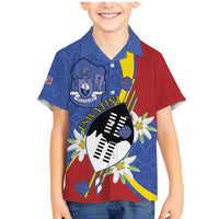 Eswatini Family Matching Mermaid Dress and Hawaiian Shirt Nguni Shield Edelweiss Flower