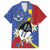 Eswatini Family Matching Summer Maxi Dress and Hawaiian Shirt Nguni Shield Edelweiss Flower