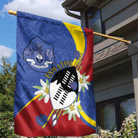 Eswatini Garden Flag Nguni Shield Edelweiss Flower