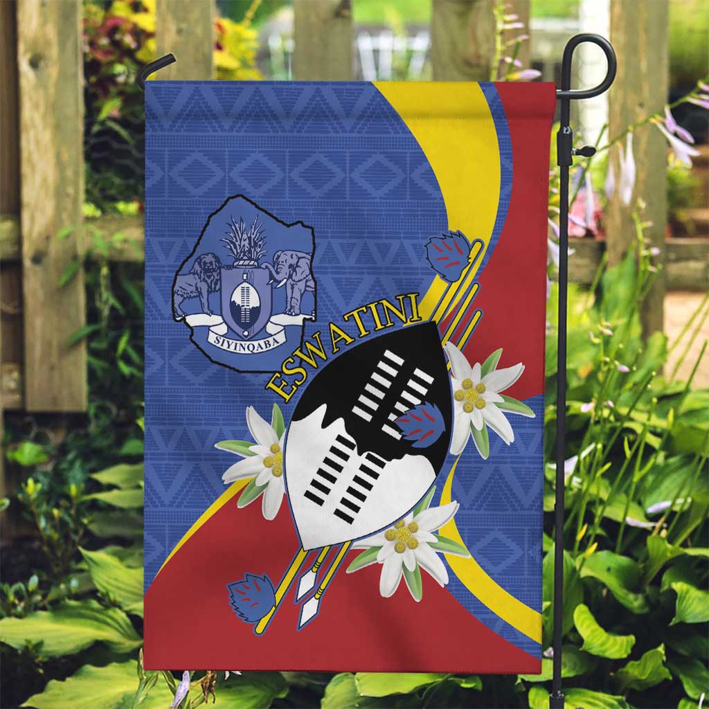 Eswatini Garden Flag Nguni Shield Edelweiss Flower