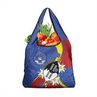 Eswatini Grocery Bag Nguni Shield Edelweiss Flower