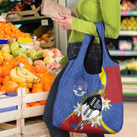 Eswatini Grocery Bag Nguni Shield Edelweiss Flower