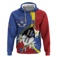 Eswatini Hoodie Nguni Shield Edelweiss Flower