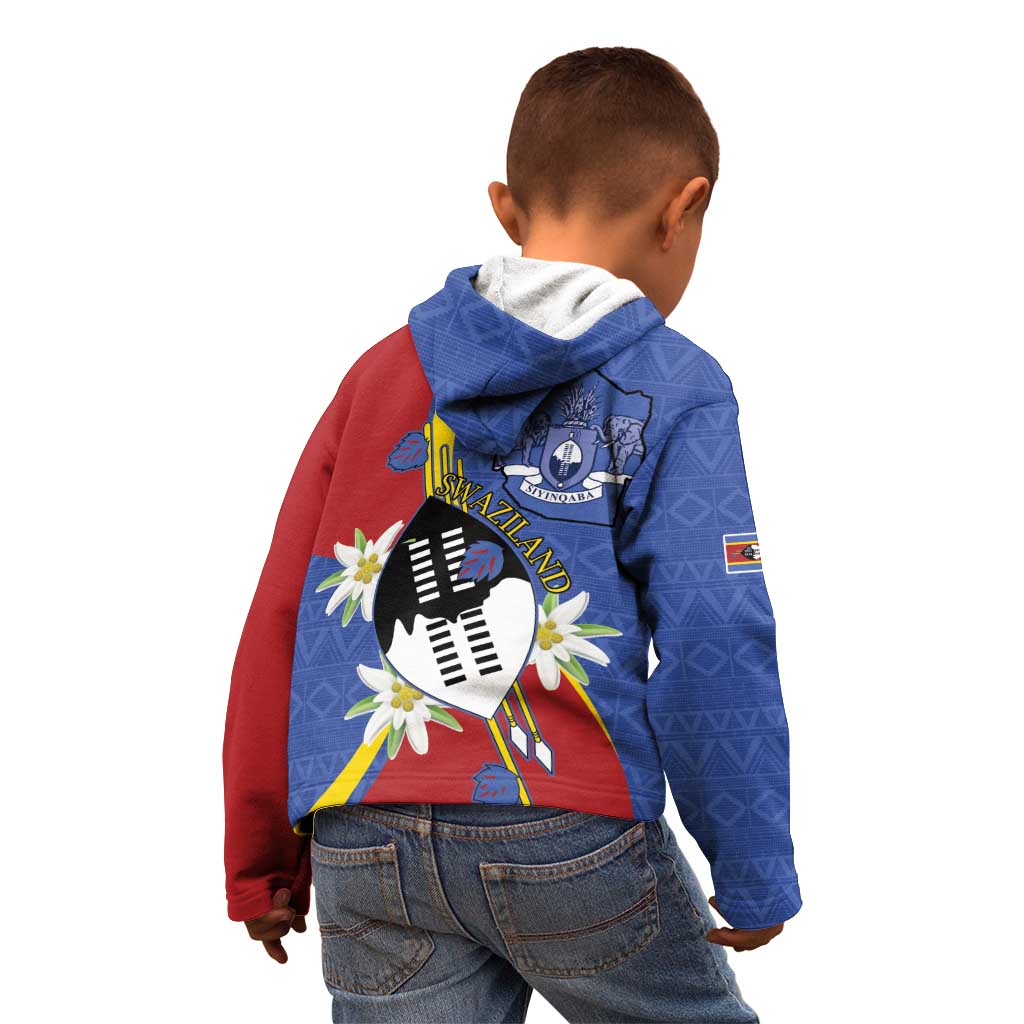 Eswatini Kid Hoodie Nguni Shield Edelweiss Flower